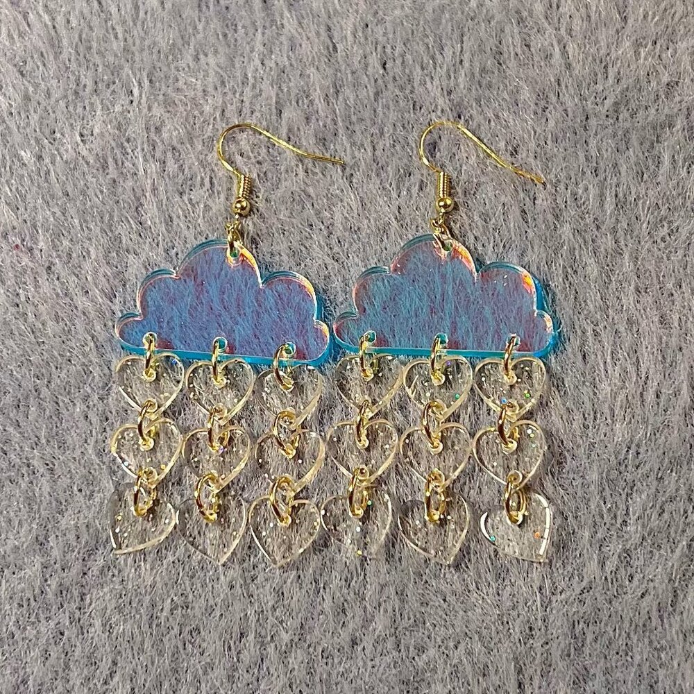 Rainy Days Cloud Shape Holographic Earrings